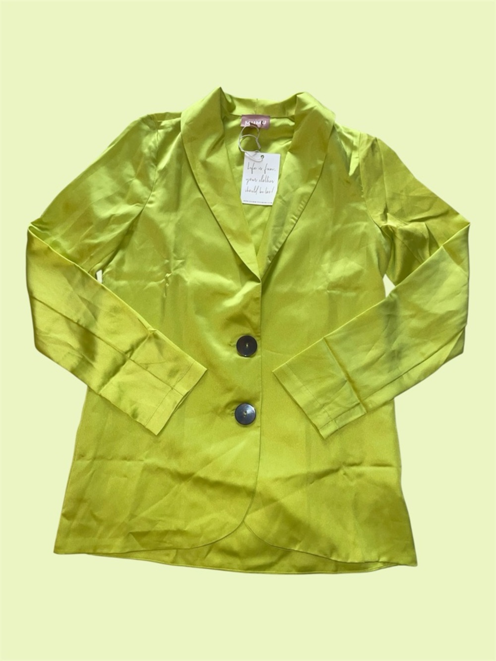 Show Me Your Mumu Felix Blazer in Citrine Luxe Satin